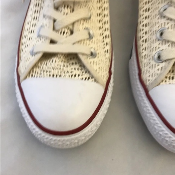 New Converse Chuck Taylor Mesh Crochet Cream Women Hi Top Shoes Hi Cut Sz 10.5 - Picture 5 of 11